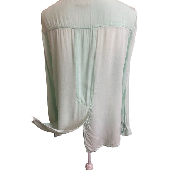ANTHROPOLOGIE Maeve Women's 6 Clara Split Back Blouse Top Mint Green Pockets - Picture 8 of 8